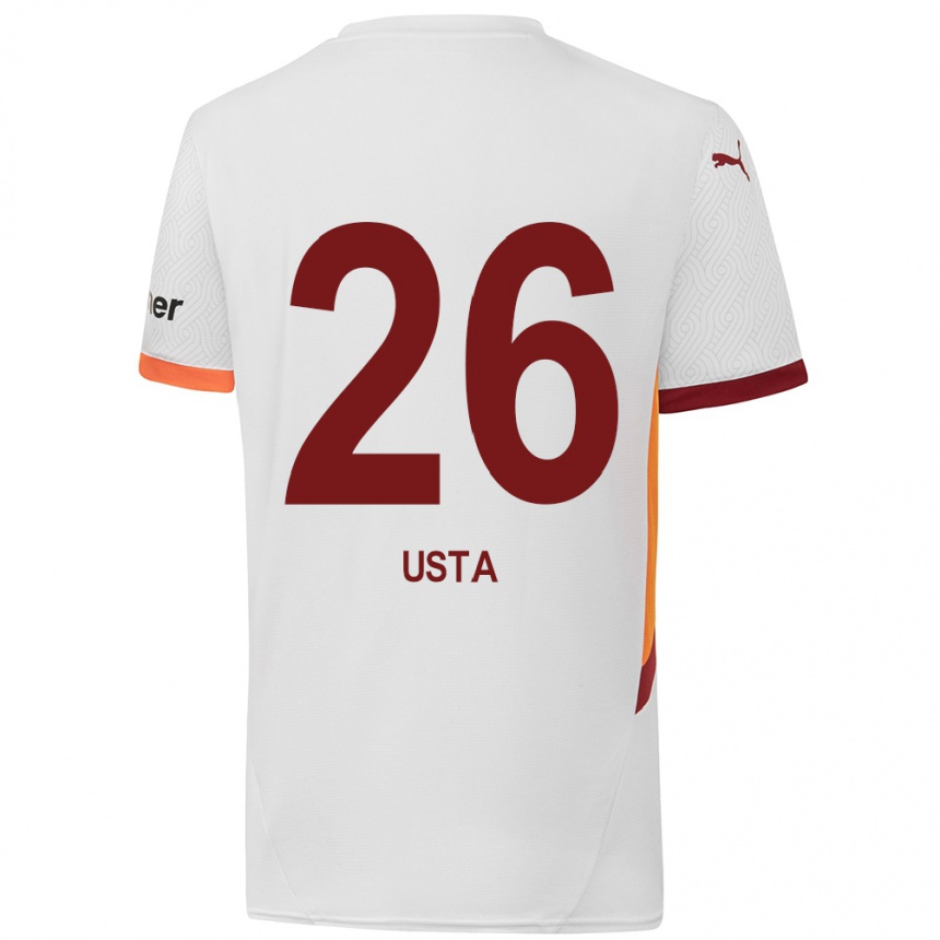 Niño Fútbol Camiseta Alanur Usta #26 Blanco Amarillo Rojo 2ª Equipación 2024/25