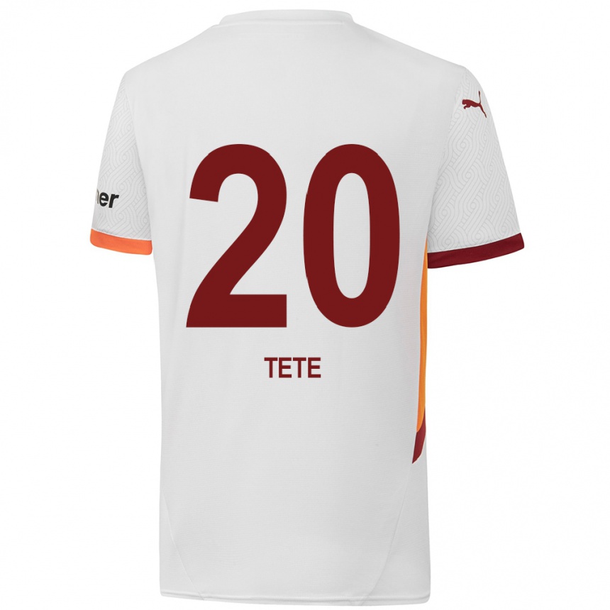 Niño Fútbol Camiseta Tete #20 Blanco Amarillo Rojo 2ª Equipación 2024/25