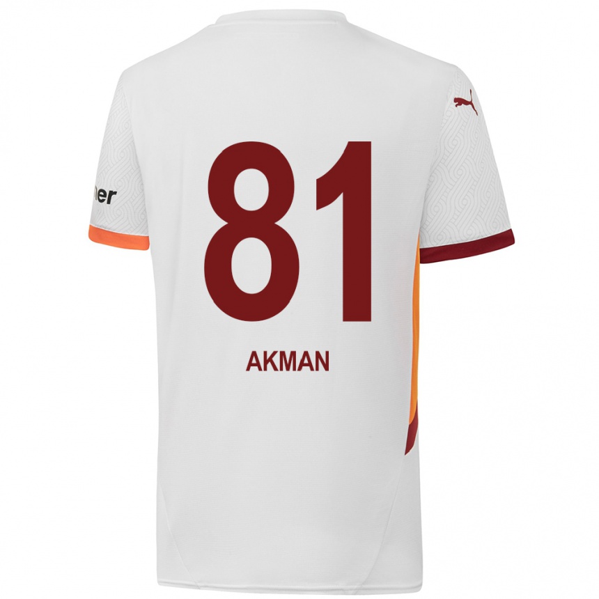 Niño Fútbol Camiseta Hamza Akman #81 Blanco Amarillo Rojo 2ª Equipación 2024/25