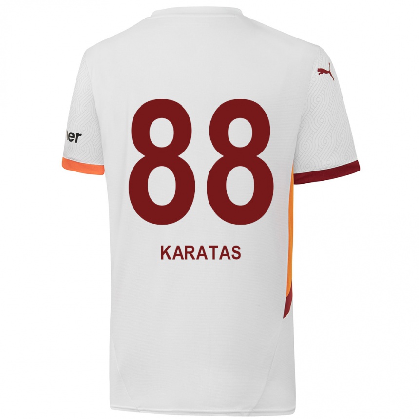 Niño Fútbol Camiseta Kazımcan Karataş #88 Blanco Amarillo Rojo 2ª Equipación 2024/25