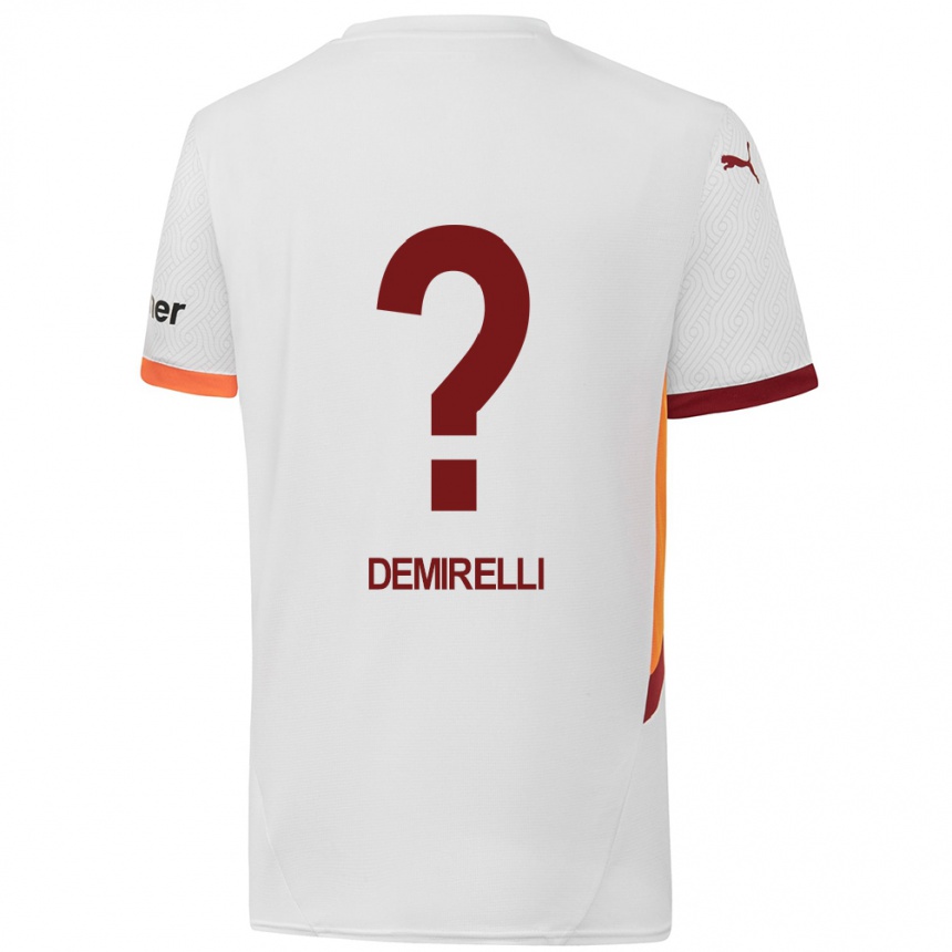 Niño Fútbol Camiseta Ahmet Demirelli #0 Blanco Amarillo Rojo 2ª Equipación 2024/25