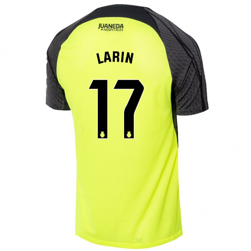 Niño Fútbol Camiseta Cyle Larin #17 Verde Fluorescente Negro 2ª Equipación 2024/25