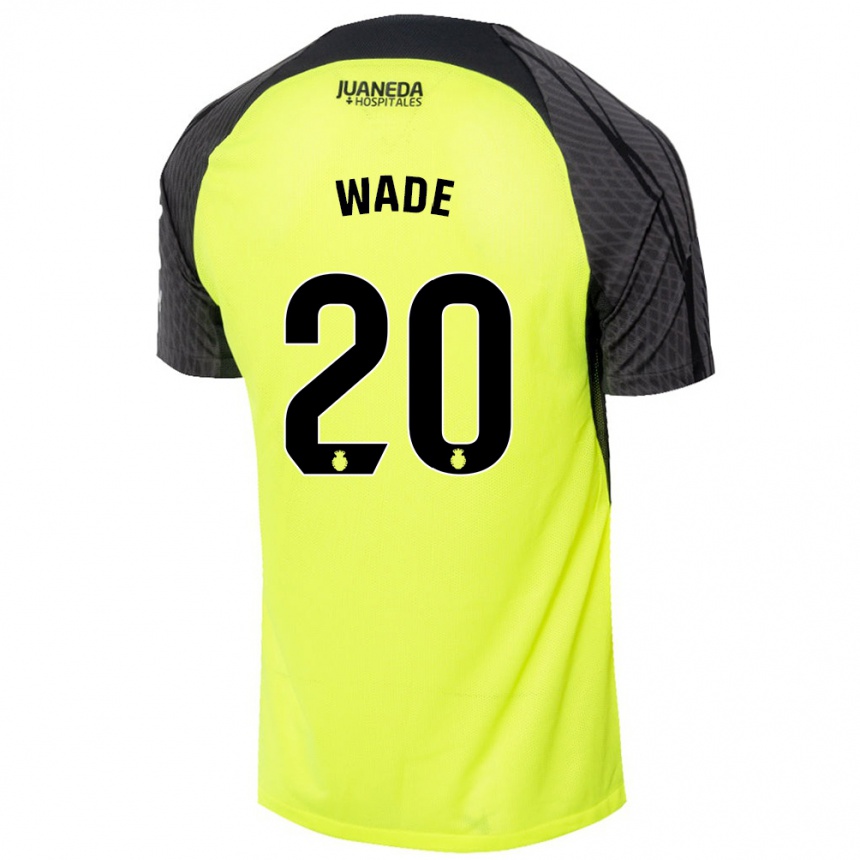 Niño Fútbol Camiseta Sebas Wade #20 Verde Fluorescente Negro 2ª Equipación 2024/25