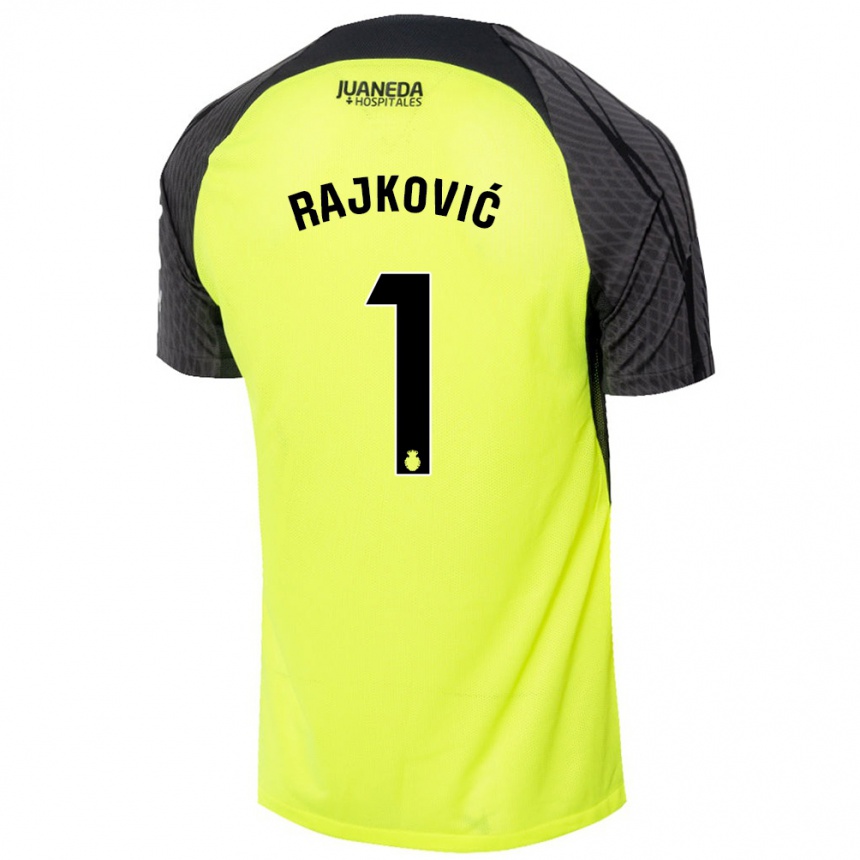 Niño Fútbol Camiseta Predrag Rajkovic #1 Verde Fluorescente Negro 2ª Equipación 2024/25