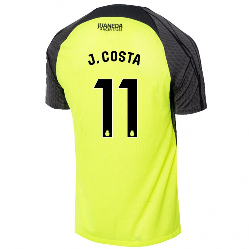 Niño Fútbol Camiseta Jaume Costa #11 Verde Fluorescente Negro 2ª Equipación 2024/25