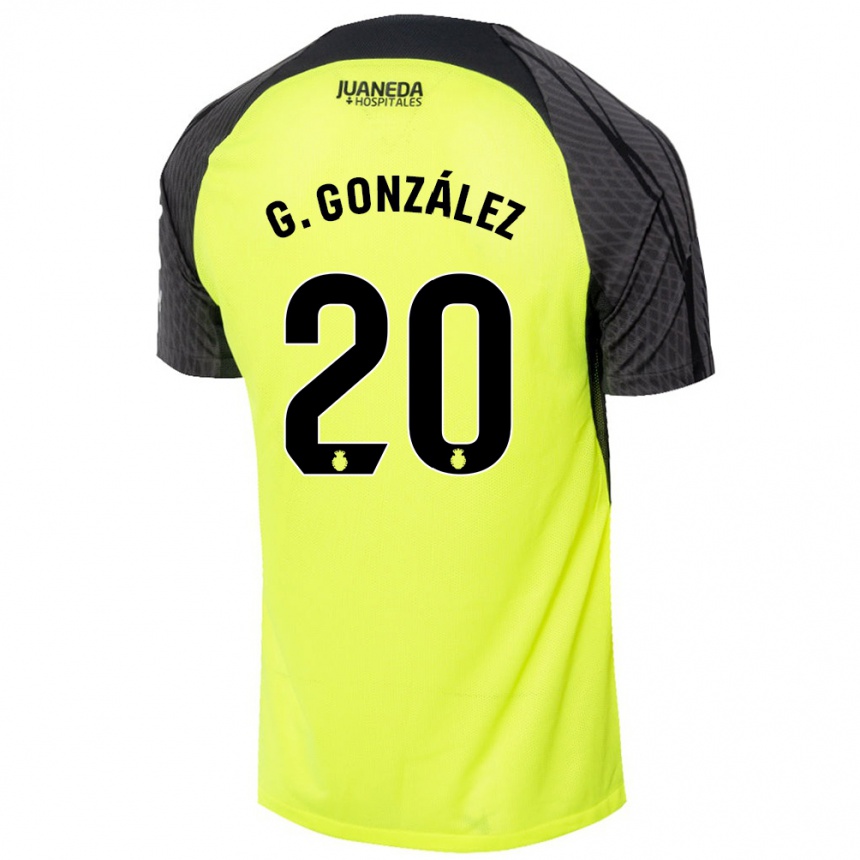 Niño Fútbol Camiseta Giovanni González #20 Verde Fluorescente Negro 2ª Equipación 2024/25