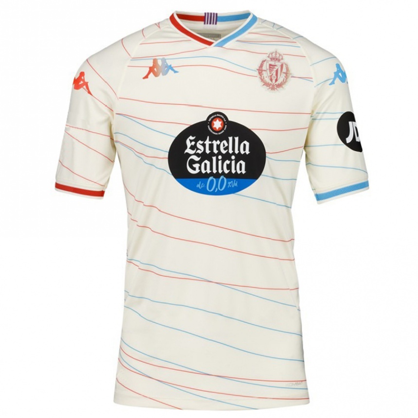 Niño Fútbol Camiseta Fran Ortuño #22 Blanco Rojo Azul 2ª Equipación 2024/25