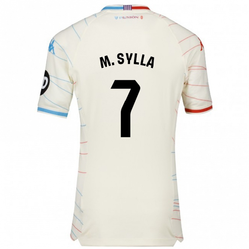 Niño Fútbol Camiseta Mamadou Sylla #7 Blanco Rojo Azul 2ª Equipación 2024/25