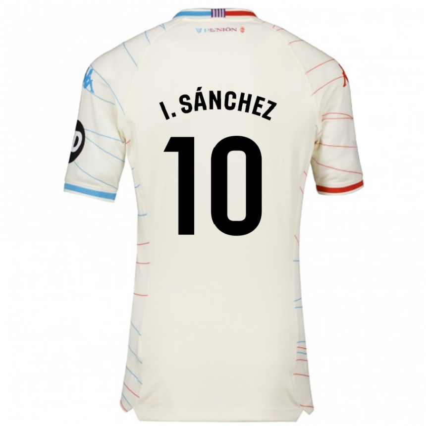 Niño Fútbol Camiseta Iván Sánchez #10 Blanco Rojo Azul 2ª Equipación 2024/25