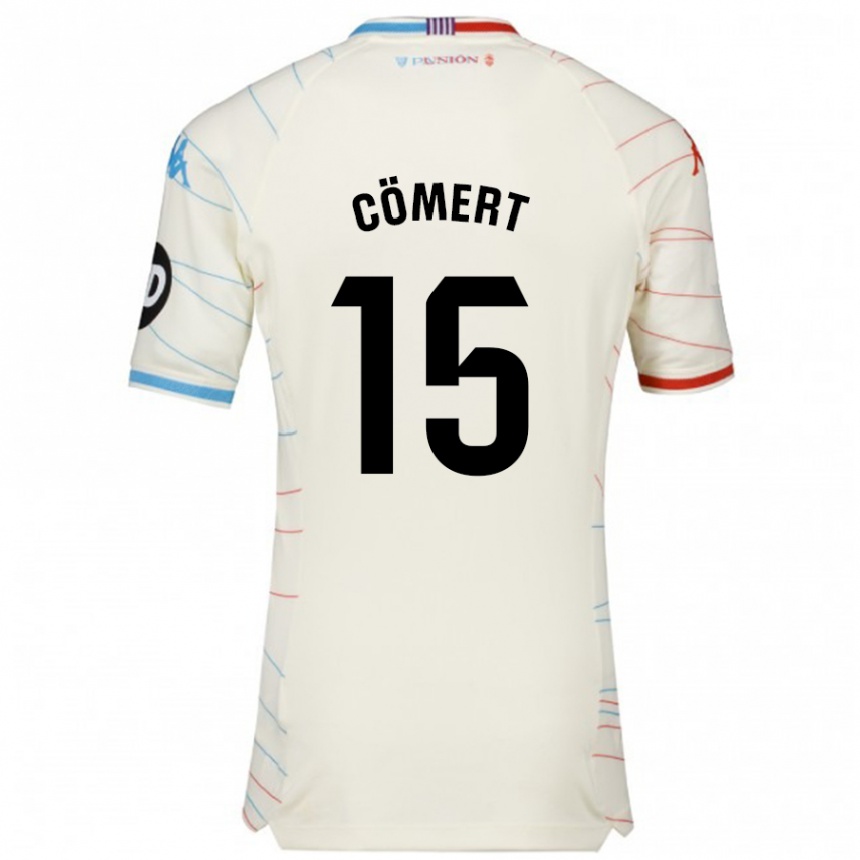 Niño Fútbol Camiseta Eray Cömert #15 Blanco Rojo Azul 2ª Equipación 2024/25