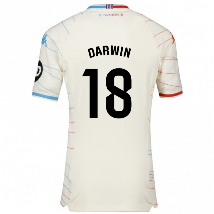 Niño Fútbol Camiseta Darwin Machís #18 Blanco Rojo Azul 2ª Equipación 2024/25