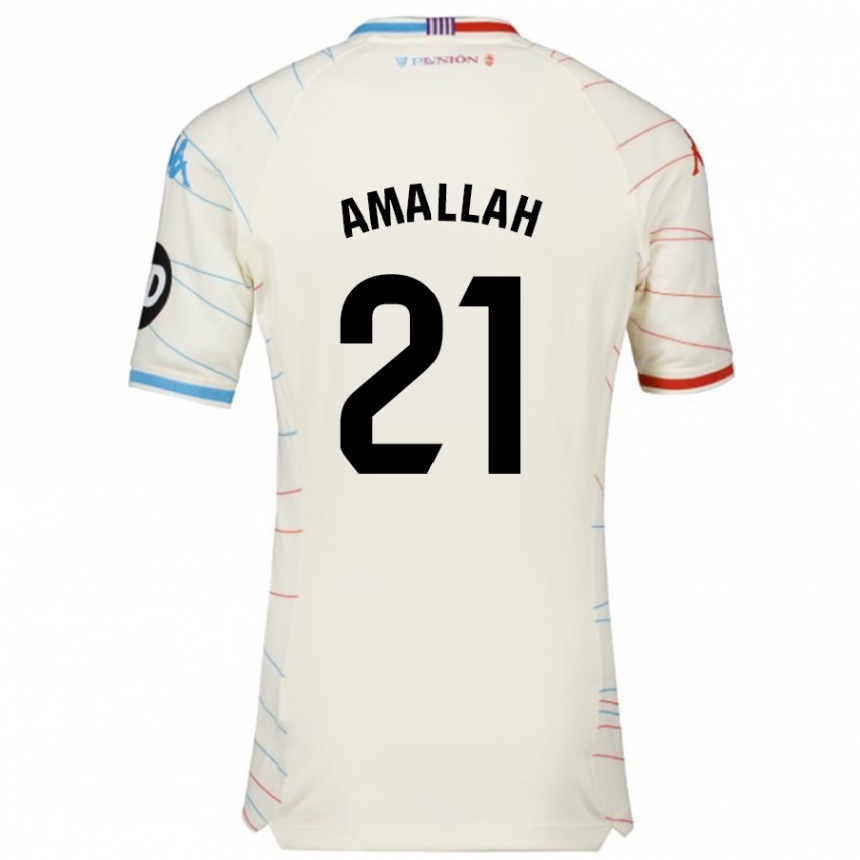 Niño Fútbol Camiseta Selim Amallah #21 Blanco Rojo Azul 2ª Equipación 2024/25