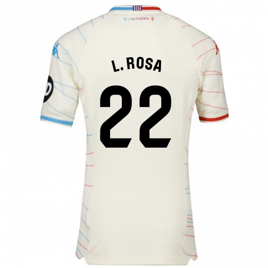 Niño Fútbol Camiseta Lucas Rosa #22 Blanco Rojo Azul 2ª Equipación 2024/25