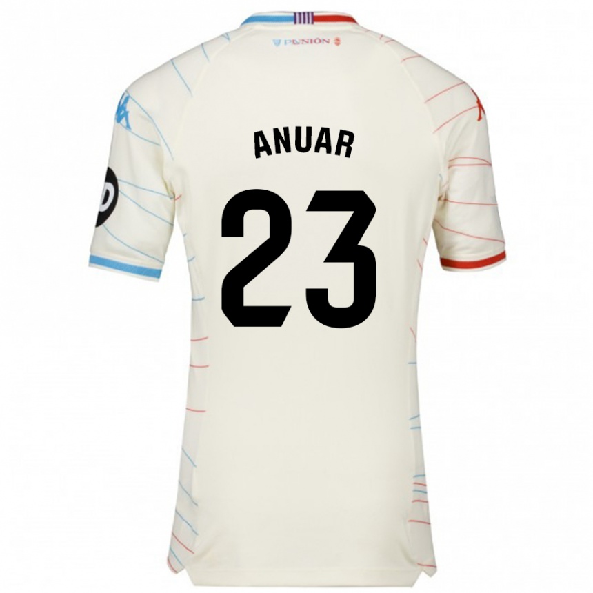 Niño Fútbol Camiseta Anuar #23 Blanco Rojo Azul 2ª Equipación 2024/25