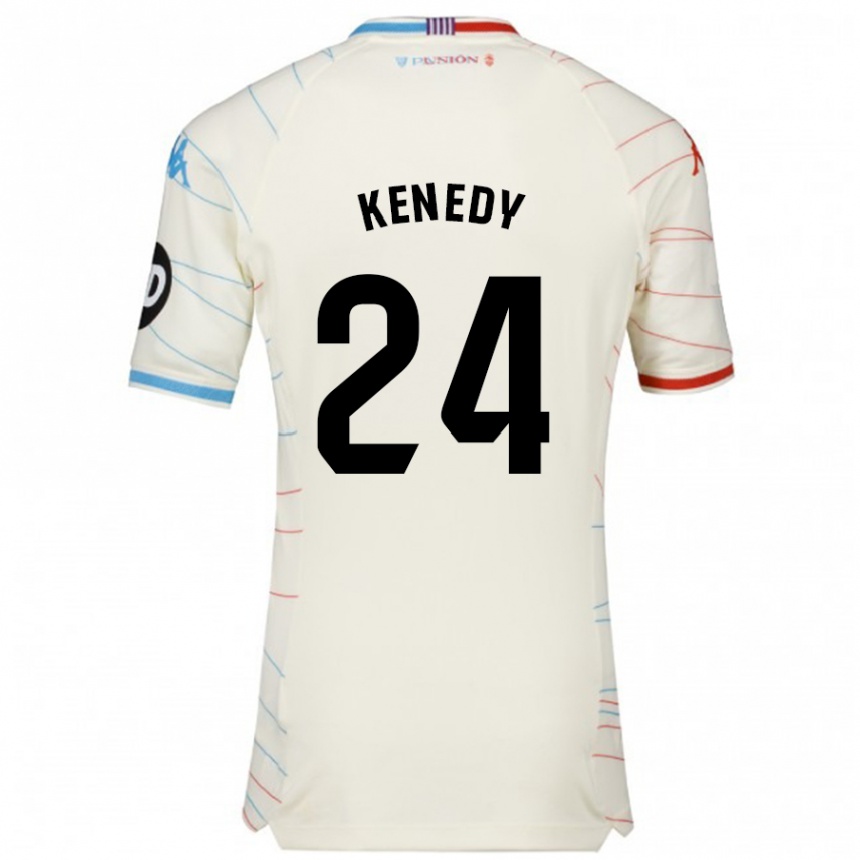 Niño Fútbol Camiseta Kenedy #24 Blanco Rojo Azul 2ª Equipación 2024/25