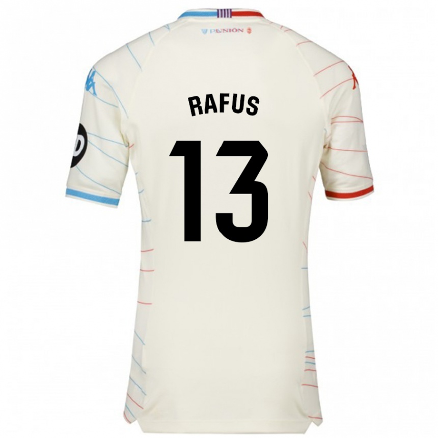 Niño Fútbol Camiseta Arnau Rafus #13 Blanco Rojo Azul 2ª Equipación 2024/25