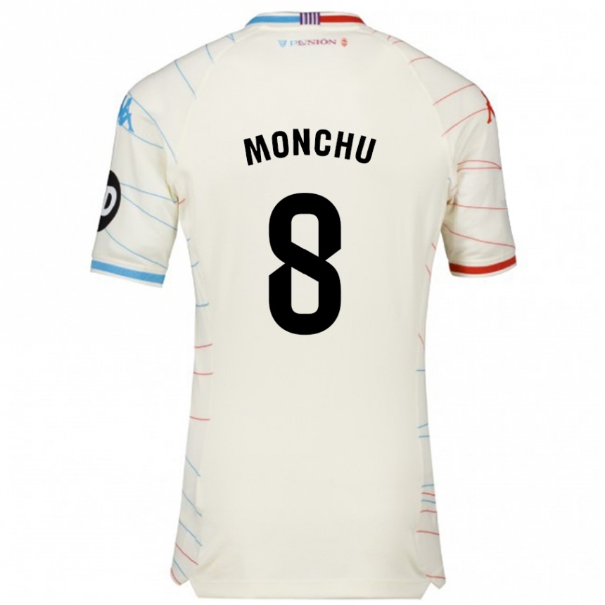 Niño Fútbol Camiseta Monchu #8 Blanco Rojo Azul 2ª Equipación 2024/25