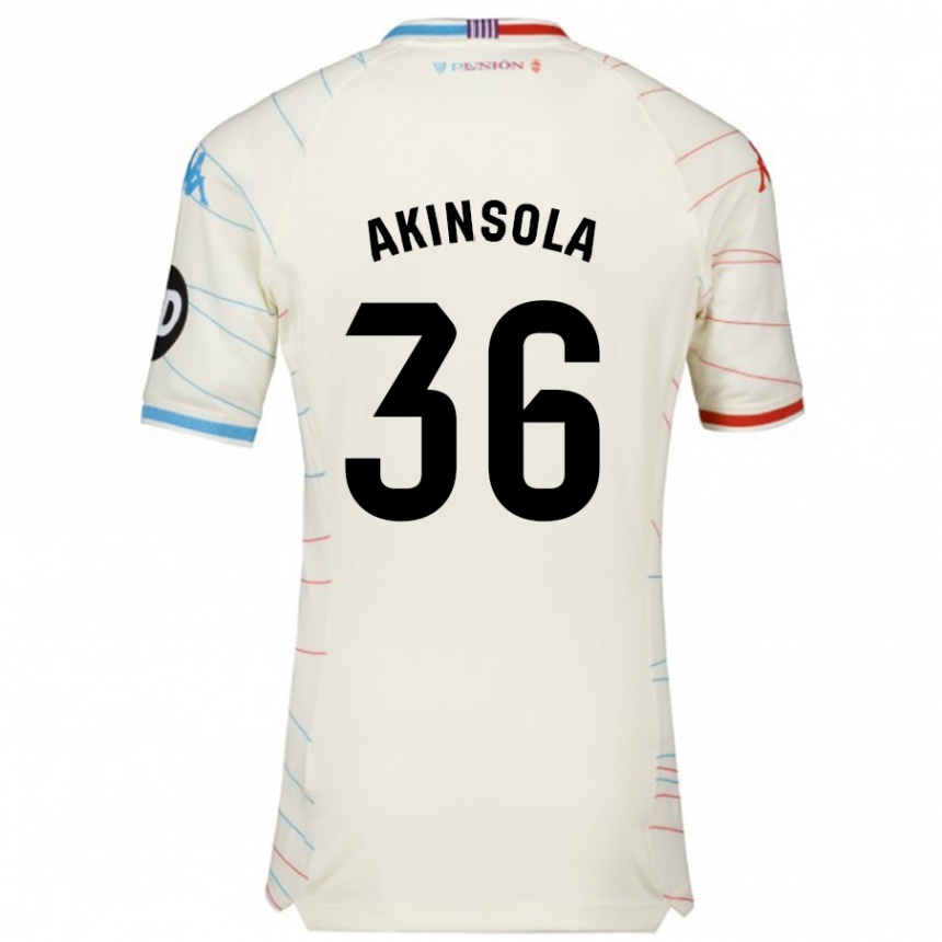 Niño Fútbol Camiseta Tunde Akinsola #36 Blanco Rojo Azul 2ª Equipación 2024/25