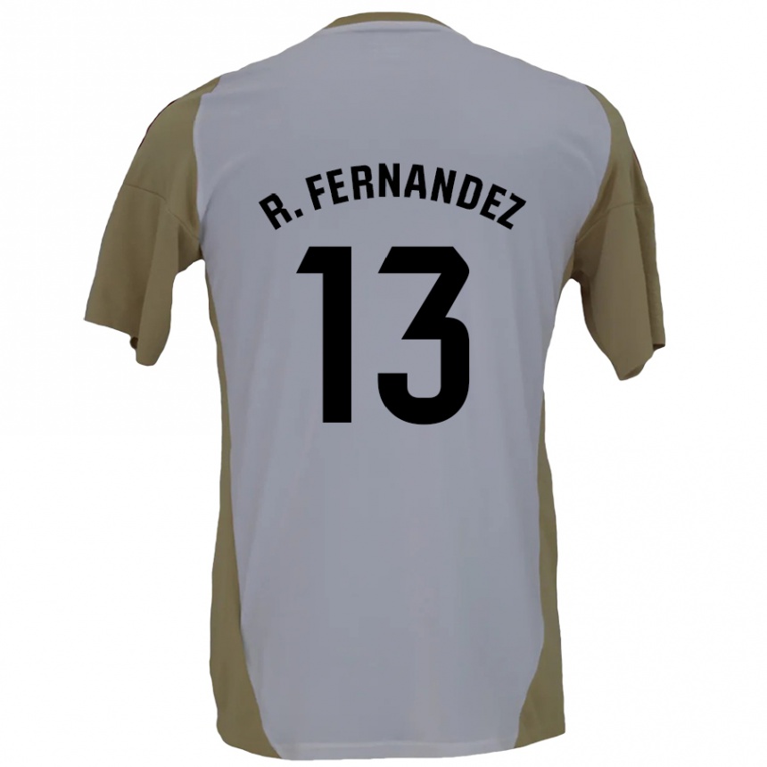 Niño Fútbol Camiseta Raúl Fernández #13 Marrón Blanco 2ª Equipación 2024/25