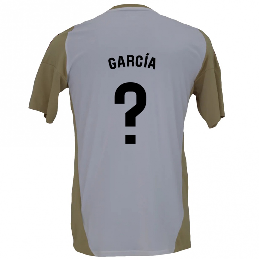 Niño Fútbol Camiseta Alberto García #0 Marrón Blanco 2ª Equipación 2024/25