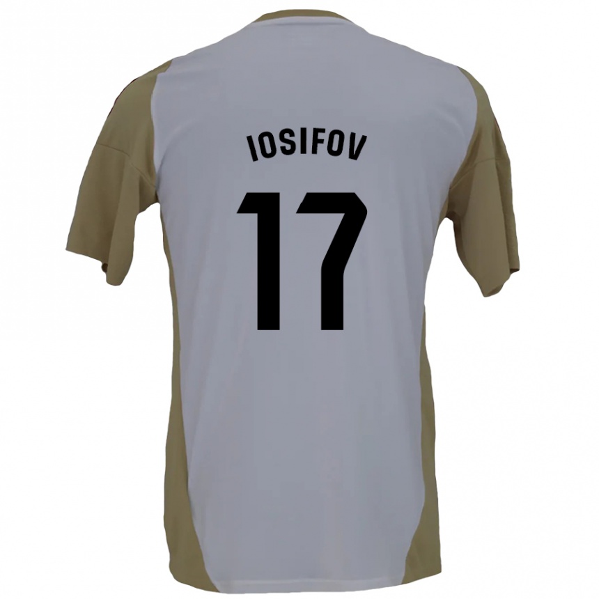 Niño Fútbol Camiseta Nikita Iosifov #17 Marrón Blanco 2ª Equipación 2024/25