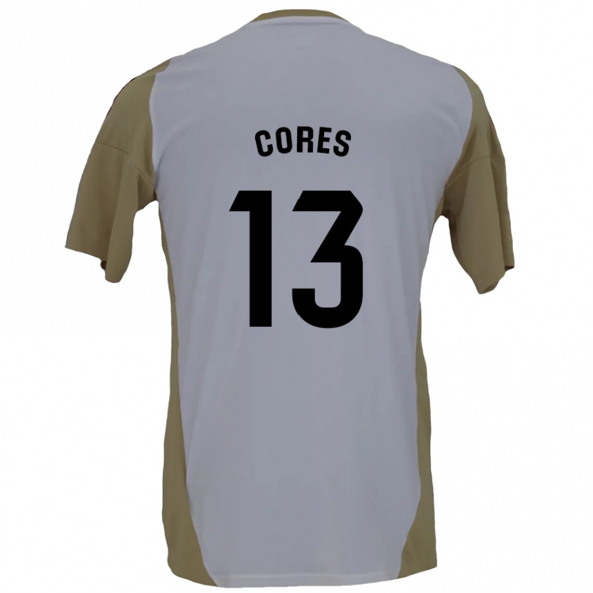 Niño Fútbol Camiseta Christian Cores #13 Marrón Blanco 2ª Equipación 2024/25