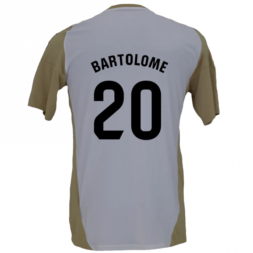 Niño Fútbol Camiseta Diego Bartolomé #20 Marrón Blanco 2ª Equipación 2024/25