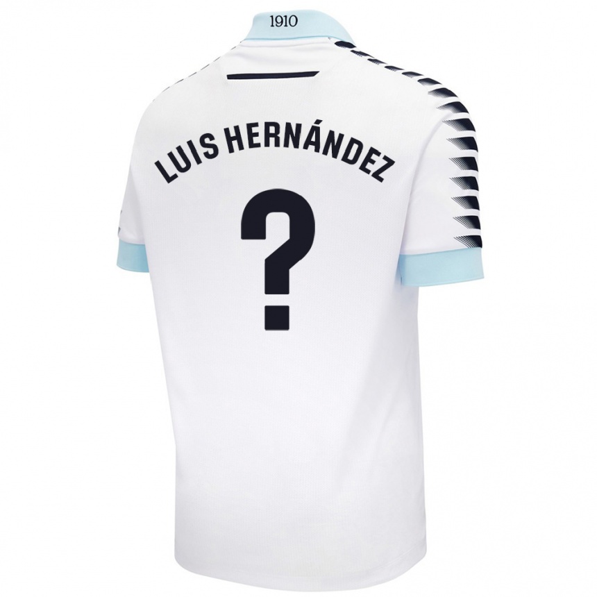 Niño Fútbol Camiseta Luis Hernández #0 Blanco Azul 2ª Equipación 2024/25