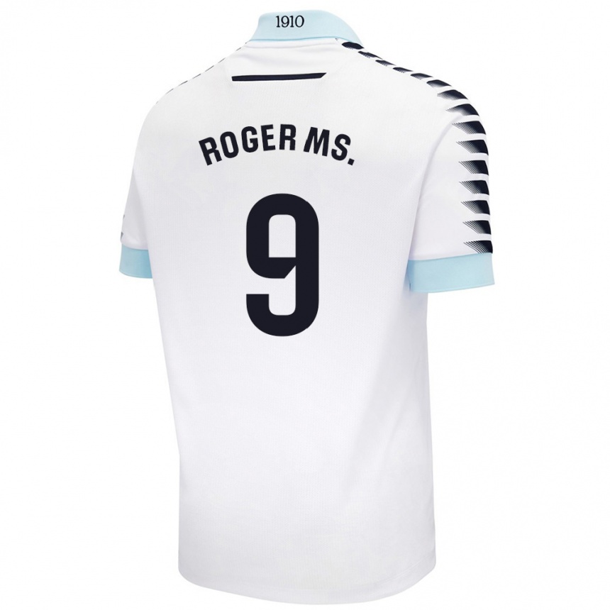 Niño Fútbol Camiseta Roger Martí #9 Blanco Azul 2ª Equipación 2024/25