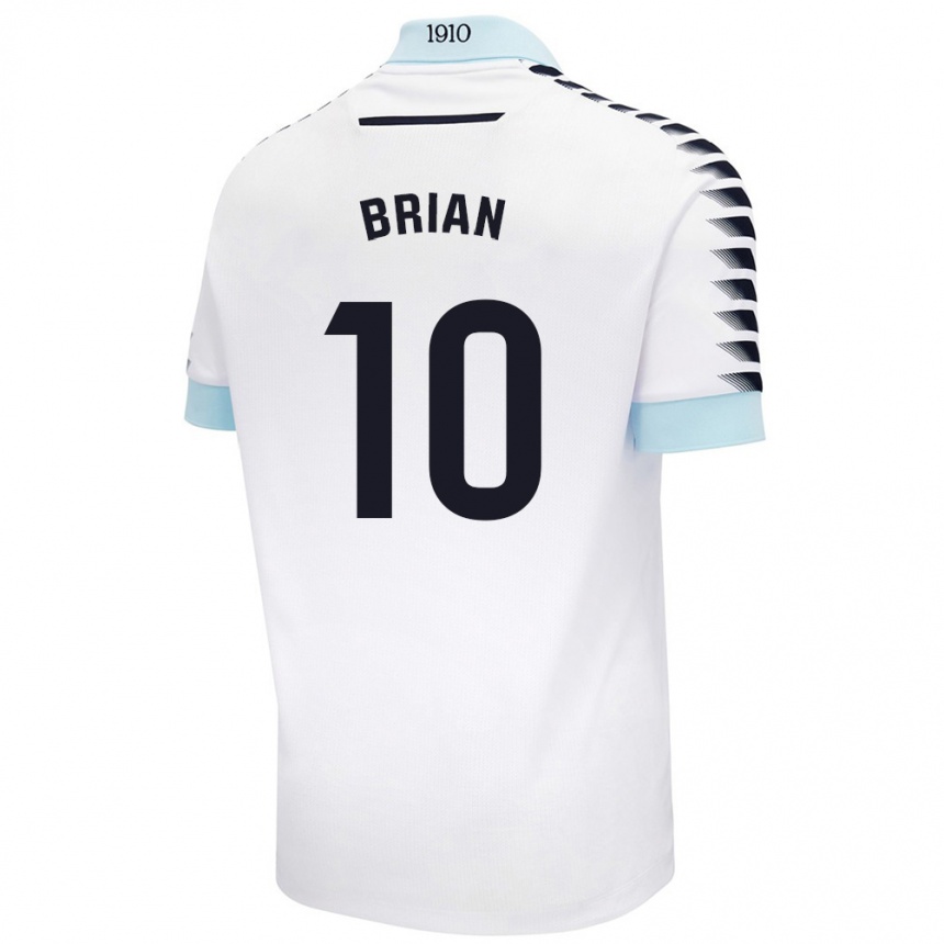 Niño Fútbol Camiseta Brian Ocampo #10 Blanco Azul 2ª Equipación 2024/25