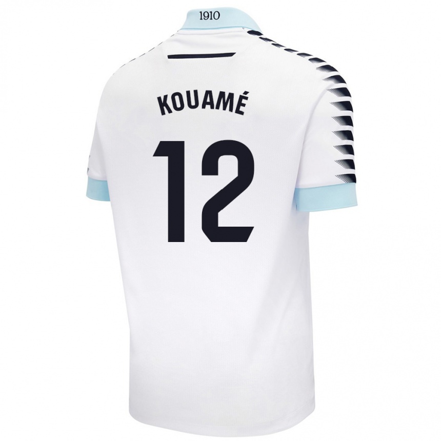 Niño Fútbol Camiseta Rominigue Kouamé #12 Blanco Azul 2ª Equipación 2024/25