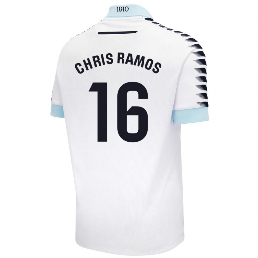 Niño Fútbol Camiseta Chris Ramos #16 Blanco Azul 2ª Equipación 2024/25