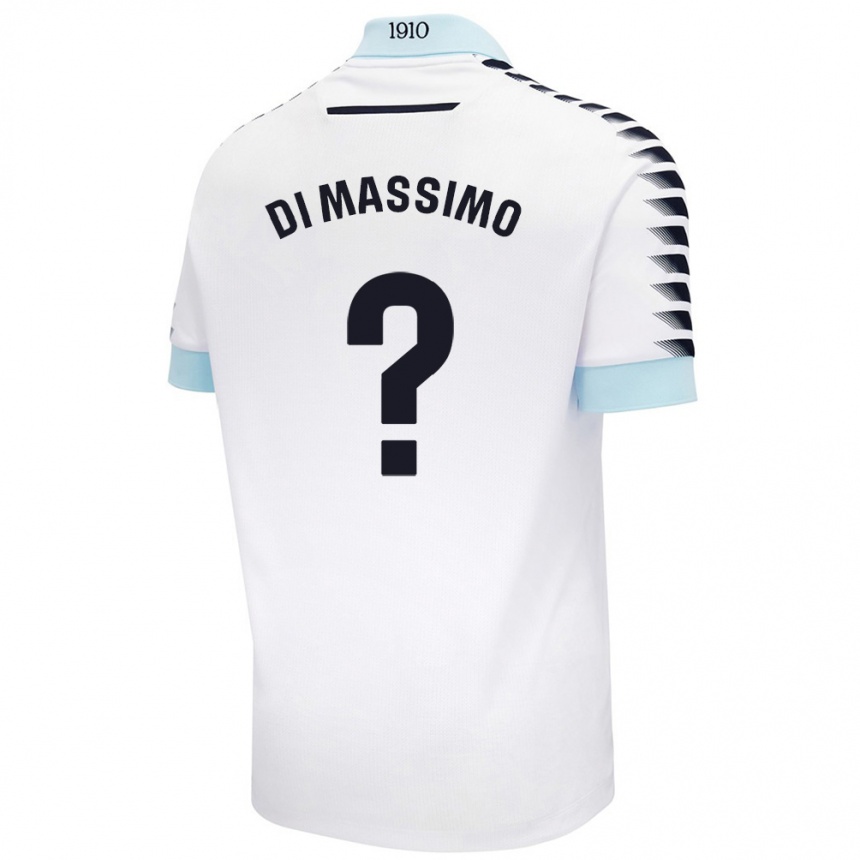 Niño Fútbol Camiseta Manuel Di Massimo #0 Blanco Azul 2ª Equipación 2024/25