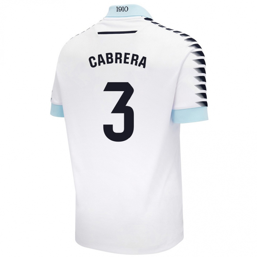 Niño Fútbol Camiseta Julio Cabrera #3 Blanco Azul 2ª Equipación 2024/25