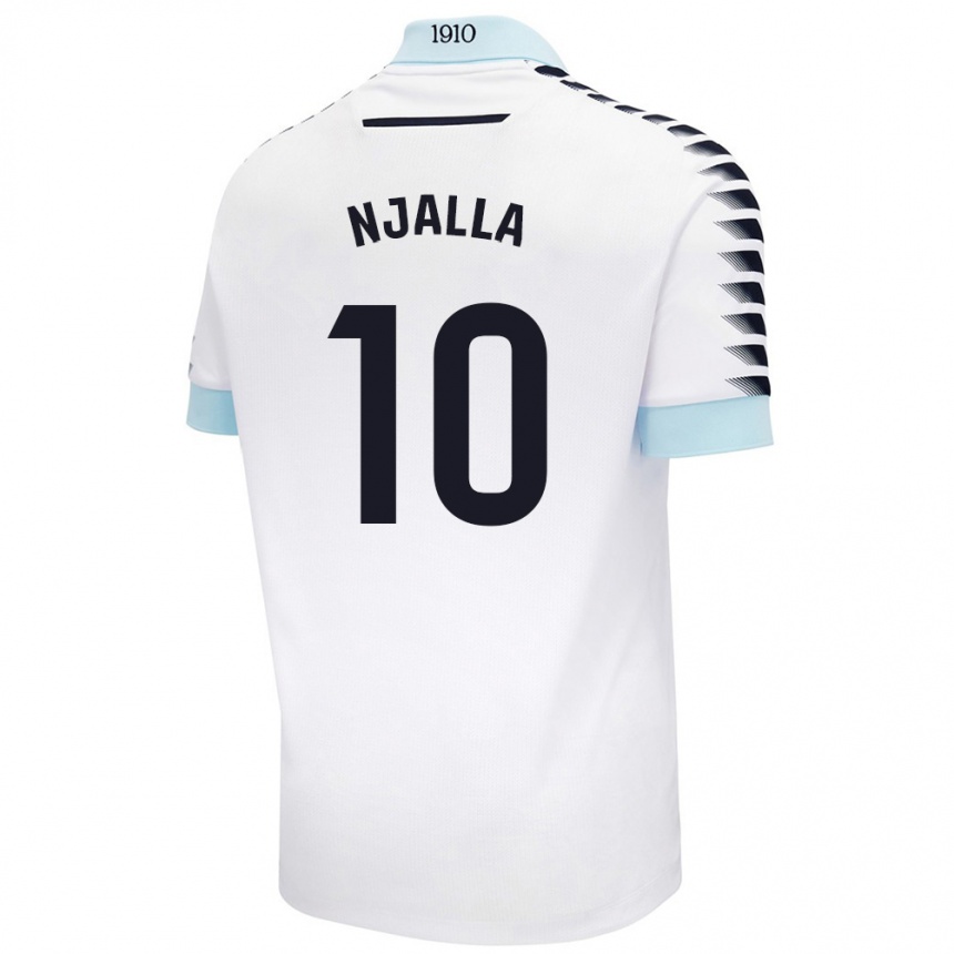 Niño Fútbol Camiseta Nico Njalla #10 Blanco Azul 2ª Equipación 2024/25