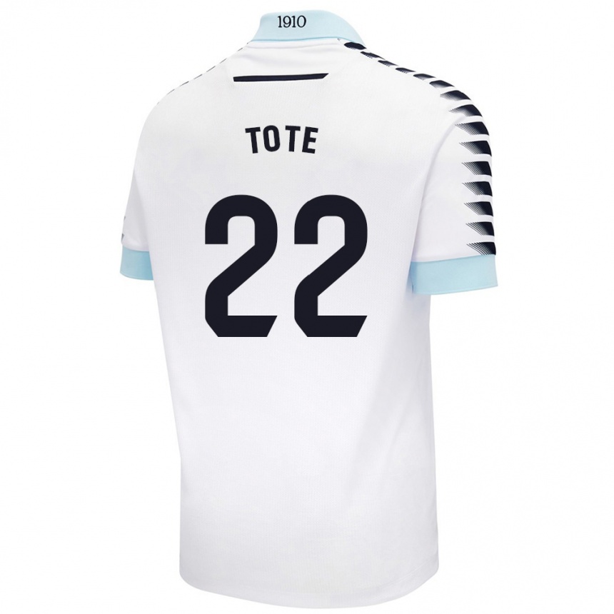 Niño Fútbol Camiseta Tote #22 Blanco Azul 2ª Equipación 2024/25