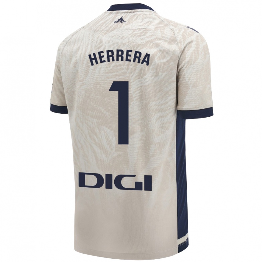 Niño Fútbol Camiseta Sergio Herrera #1 Gris Claro 2ª Equipación 2024/25