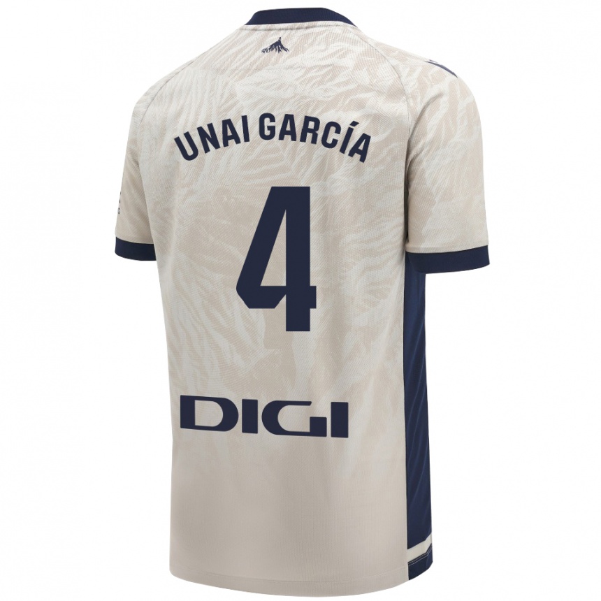 Niño Fútbol Camiseta Unai García #4 Gris Claro 2ª Equipación 2024/25