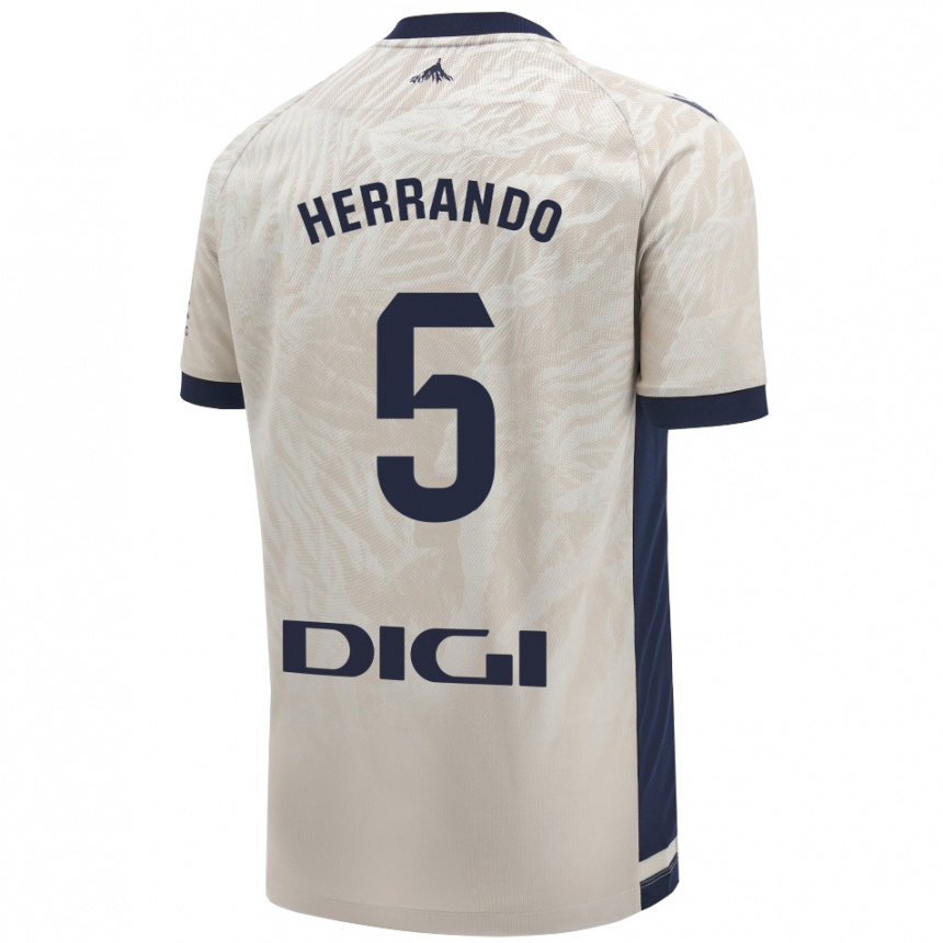 Niño Fútbol Camiseta Jorge Herrando #5 Gris Claro 2ª Equipación 2024/25