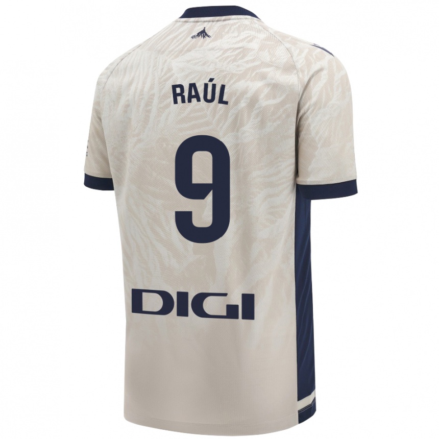 Niño Fútbol Camiseta Raúl García #9 Gris Claro 2ª Equipación 2024/25