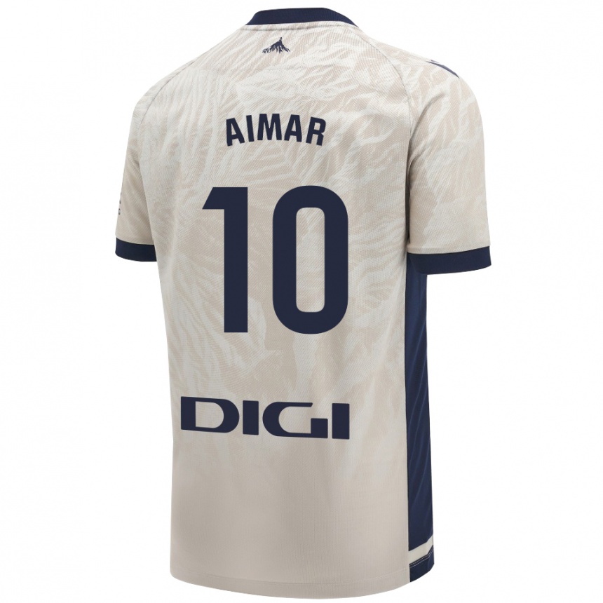 Niño Fútbol Camiseta Aimar Oroz #10 Gris Claro 2ª Equipación 2024/25