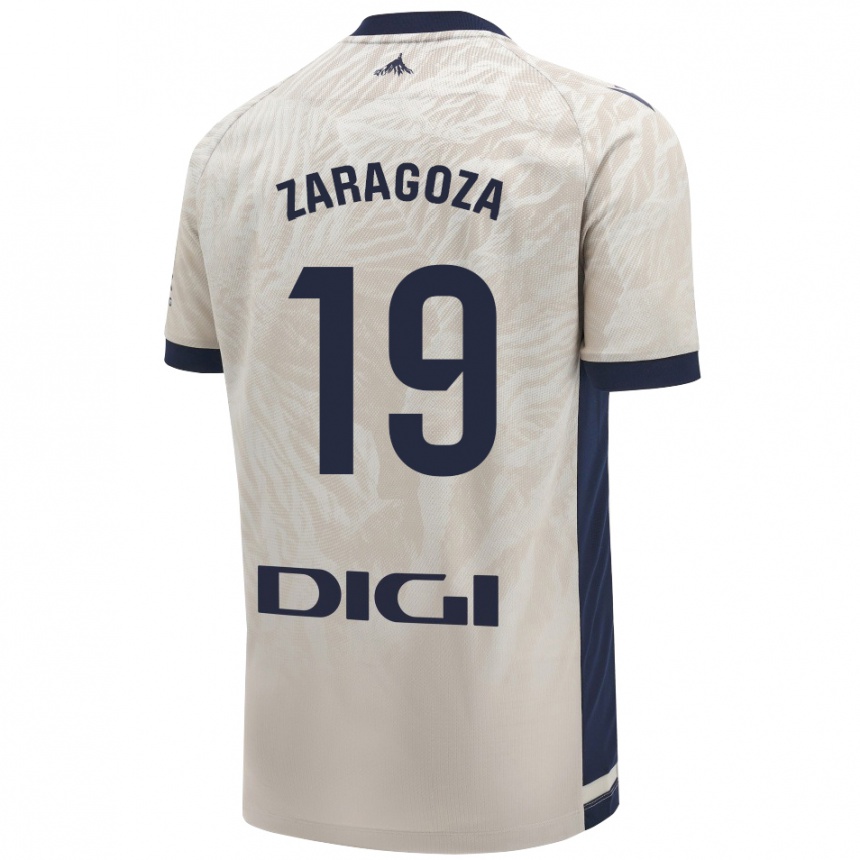 Niño Fútbol Camiseta Bryan Zaragoza #19 Gris Claro 2ª Equipación 2024/25