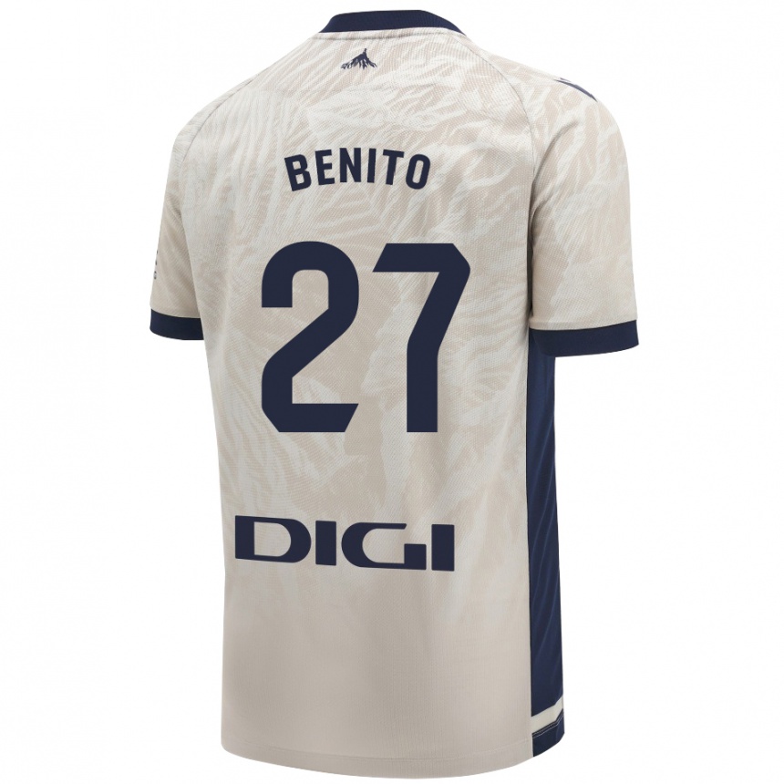 Niño Fútbol Camiseta Iker Benito #27 Gris Claro 2ª Equipación 2024/25