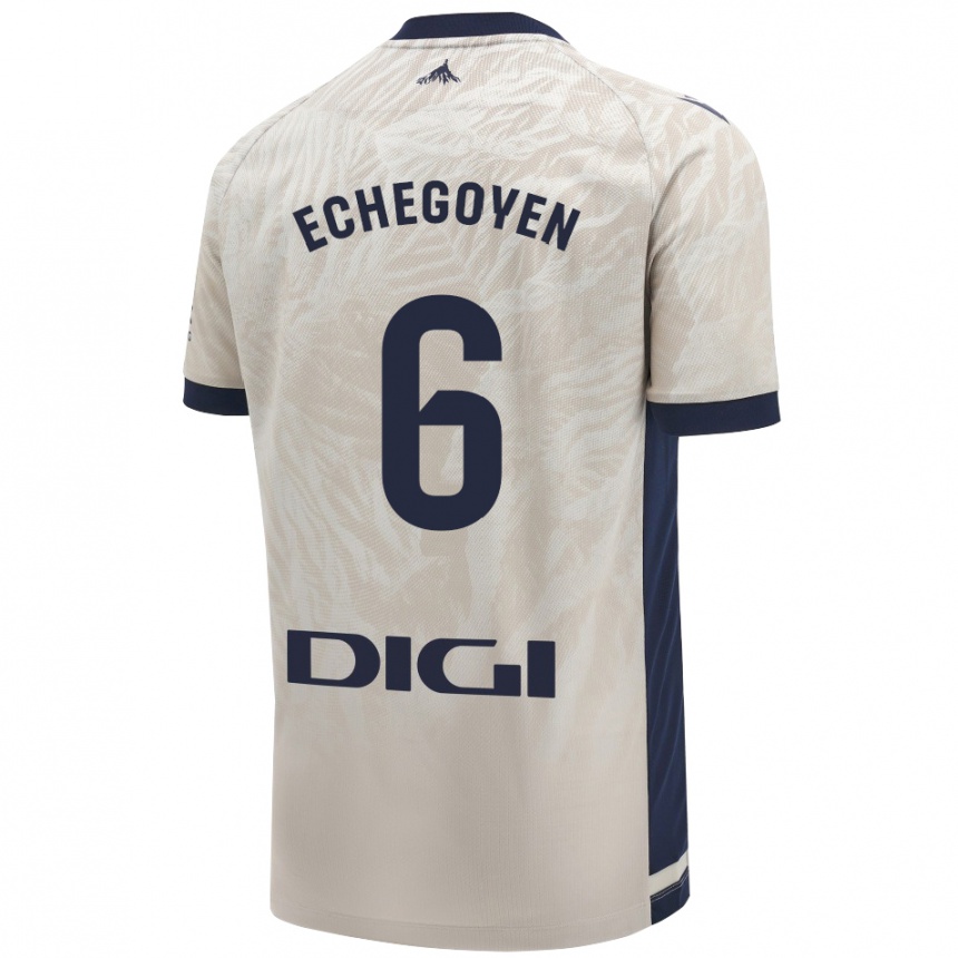 Niño Fútbol Camiseta Mauro Echegoyen #6 Gris Claro 2ª Equipación 2024/25