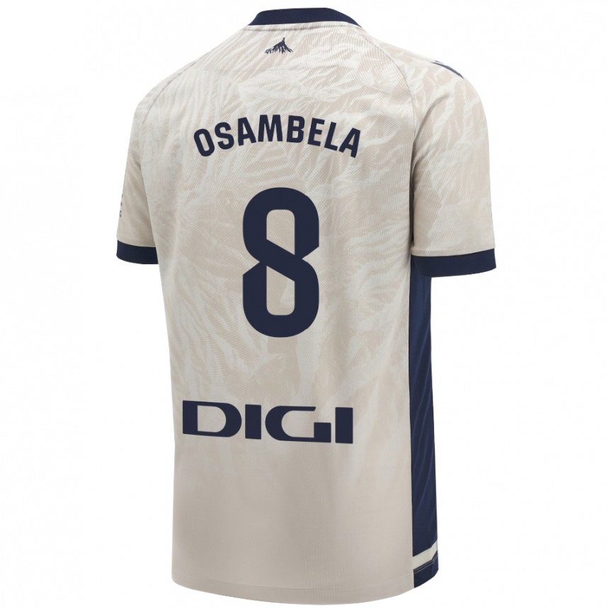 Niño Fútbol Camiseta Asier Osambela #8 Gris Claro 2ª Equipación 2024/25