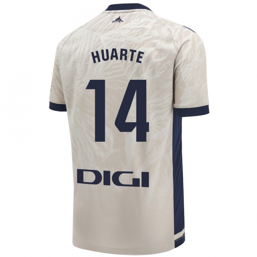 Niño Fútbol Camiseta Xabi Huarte #14 Gris Claro 2ª Equipación 2024/25