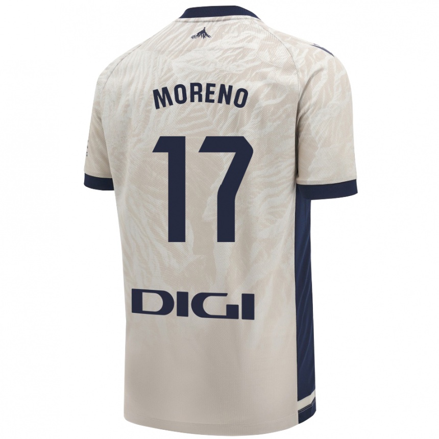 Niño Fútbol Camiseta Pablo Moreno #17 Gris Claro 2ª Equipación 2024/25