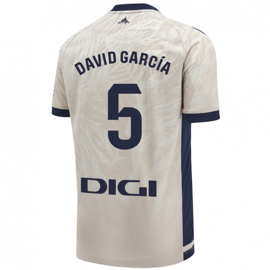 Niño Fútbol Camiseta David García #5 Gris Claro 2ª Equipación 2024/25