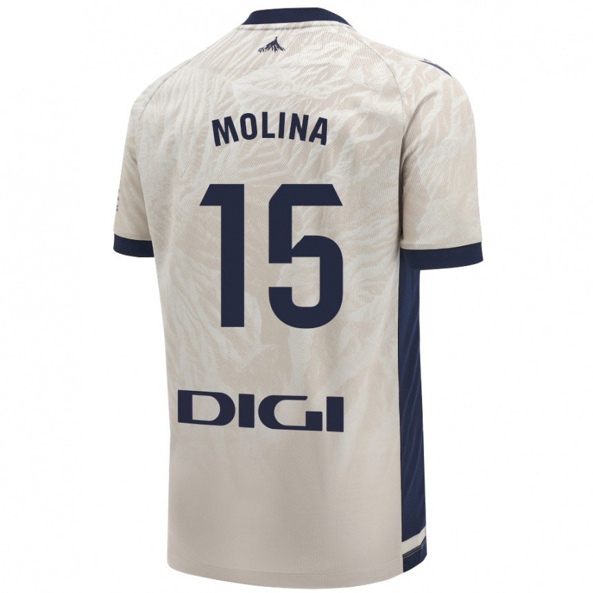 Niño Fútbol Camiseta Guillem Molina #15 Gris Claro 2ª Equipación 2024/25