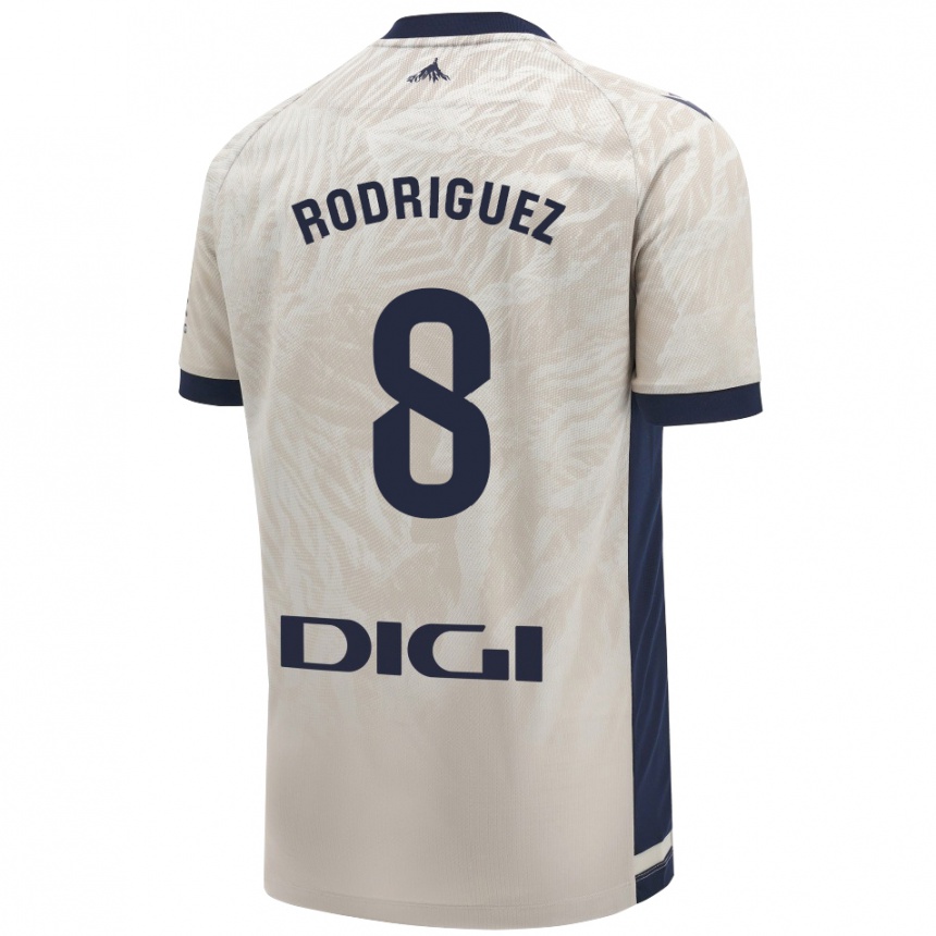 Niño Fútbol Camiseta Vanessa Rodríguez Iribarren #8 Gris Claro 2ª Equipación 2024/25